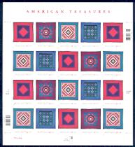 Amish QuiltsUnited States, 2001Mint Sheet of 20 Stamps